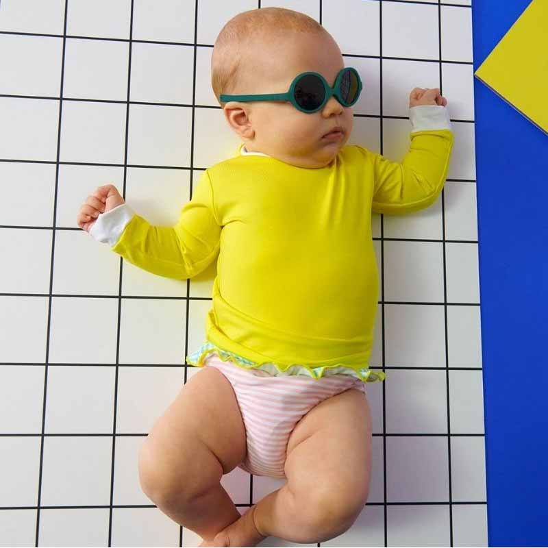 Verde pavo real Gafas de sol UV para bebés Diabola Ki ET LA 
